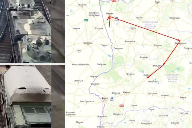 Беларусь стягивает бронетехнику к границе с Украиной: замечен эшелон. Видео