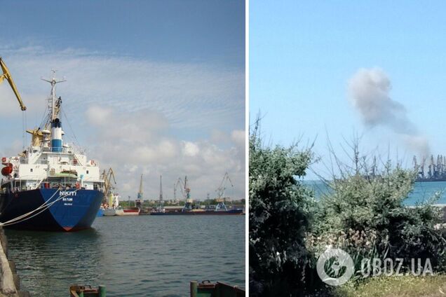 В захваченном оккупантами Бердянске прогремел сильный взрыв в районе порта. Фото и видео