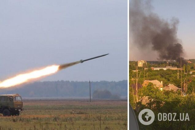 В центре оккупированной Макеевки 'прилет', возник масштабный пожар. Видео