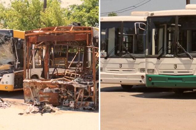 Российские оккупанты подарили Мариуполю 10 подержанных автобусов вместо разрушенных ими 130 новых