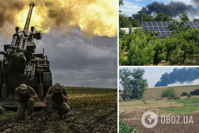 На Херсонщине вспыхнул пожар: подозревают, что ВСУ попали по складу боеприпасов оккупантов. Фото