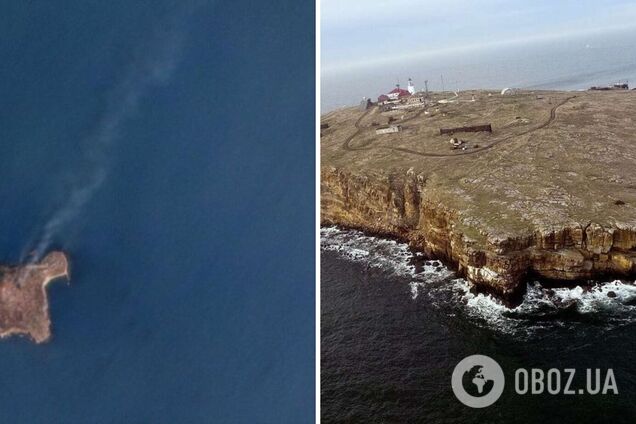 У Maxar показали нові супутникові фото з острова Зміїний до та після удару ЗСУ по окупантах