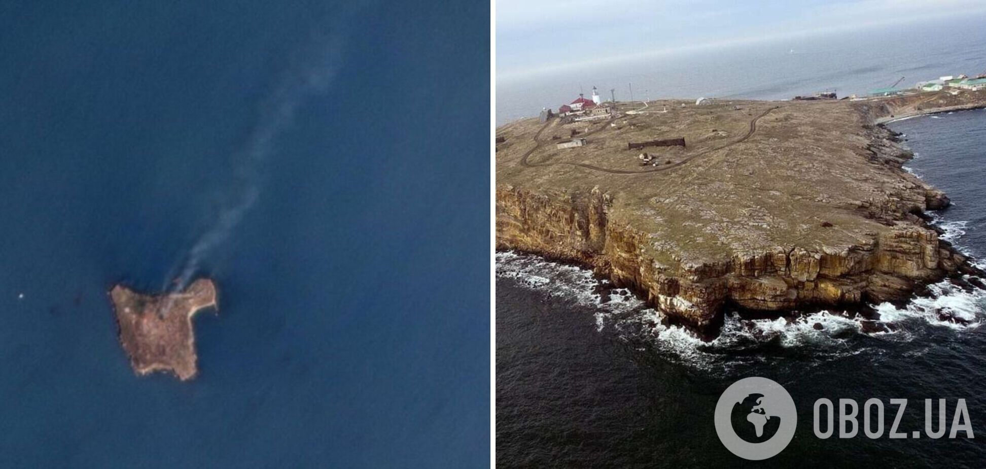 У Maxar показали нові супутникові фото з острова Зміїний до та після удару ЗСУ по окупантах
