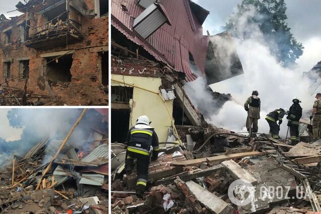 В Золочеве снаряд попал в двухэтажный многоквартирный дом: под завалами нашли погибшего. Фото