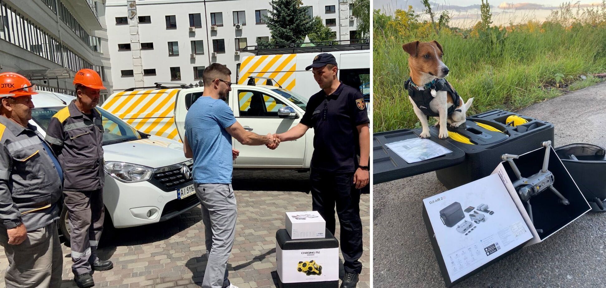 ДТЕК передав ДСНС дрони для допомоги псу Патрону в розмінуванні