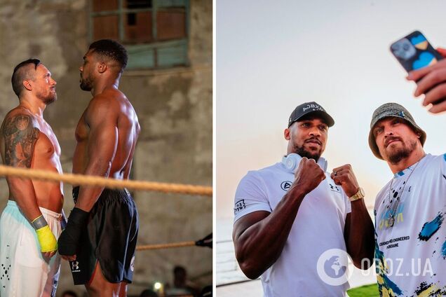 Украинец ушел первым: Усик и Джошуа вышли в ринг и провели новую дуэль взглядов перед реваншем