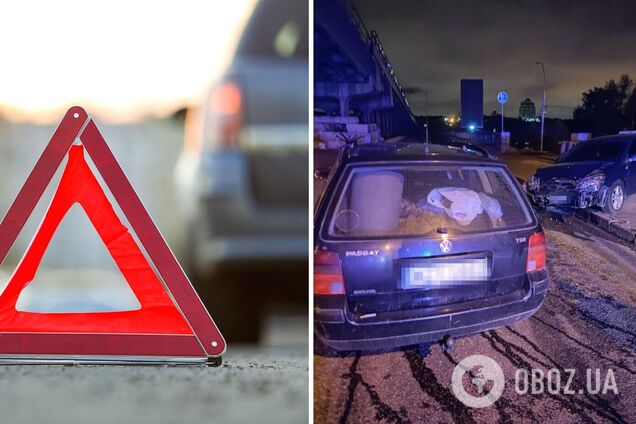 Легковушка на скорости протаранила припаркованный автомобиль