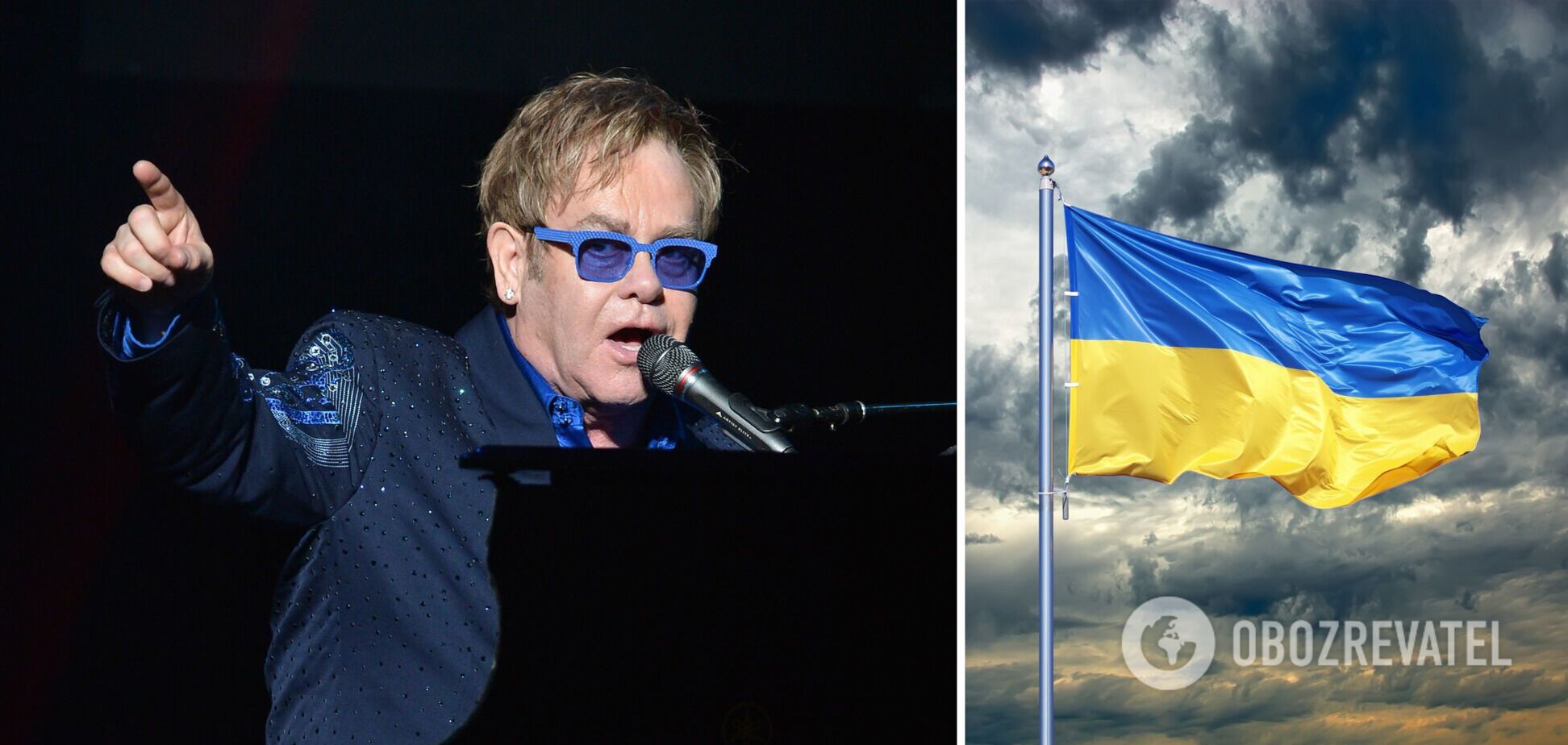 Элтон Джон прервал выступление в Англии, когда увидел в зале украинку с сине-желтым флагом. Видео