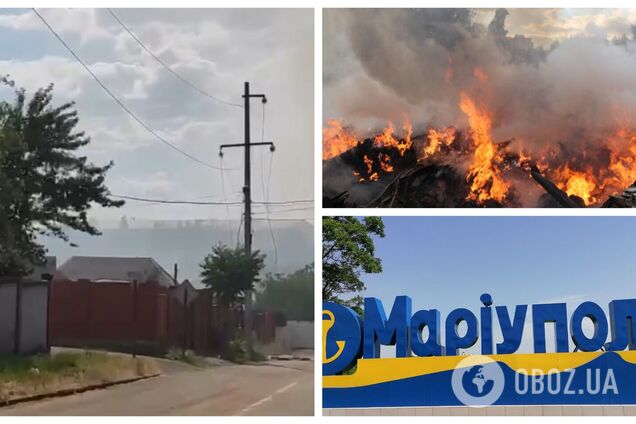 В Мариуполе оккупанты не могут потушить пожар на свалке: смог уже накрыл целый район города. Видео