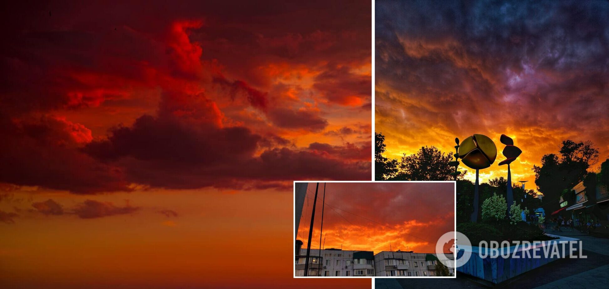 Небо у вогні: в Одесі зафіксували неймовірно гарний багряний захід сонця. Фото