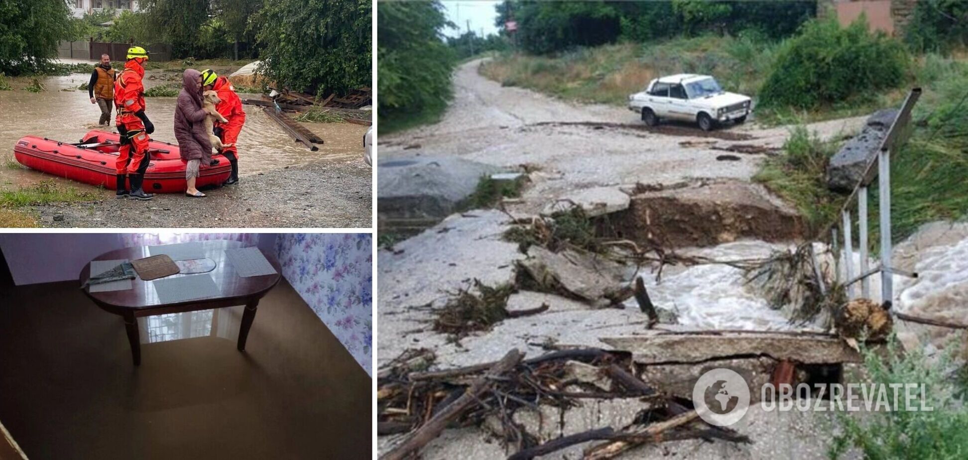 Оккупанты объявили в Симферополе режим ЧС из-за сильных ливней: рухнул мост. Фото и видео