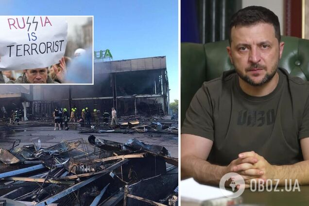 Удар по Кременчуку – один із найзухваліших терактів у Європі, РФ потрібно визнати державою-спонсором тероризму, – Зеленський