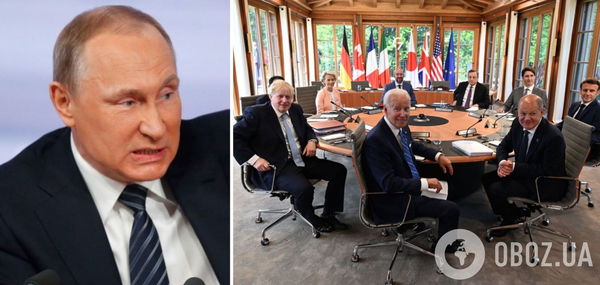 Два стола, два мира: появились фото с саммита G7 и саммита с участием Путина