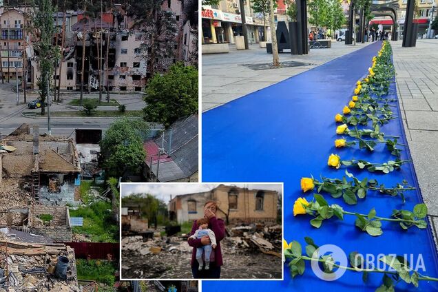 В Болгарии развернули 100-метровую ленту с розами в знак памяти о жертвах войны в Украине. Фото