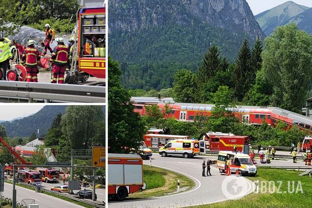 У Німеччині пасажирський поїзд зійшов із рейок: є загиблі та поранені. Фото