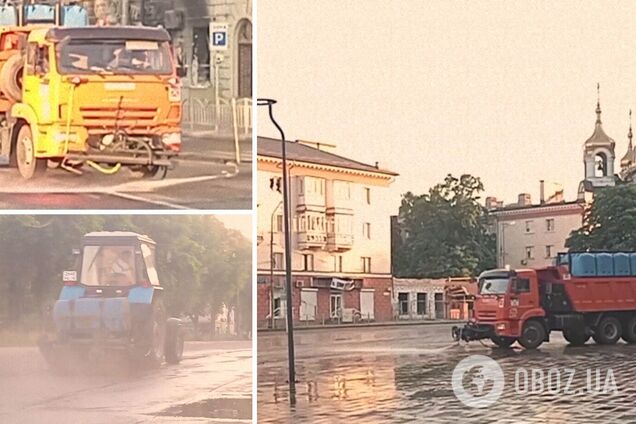 Оккупанты моют улицы в Мариуполе, чтобы создать выгодную картинку для пропагандистов РФ