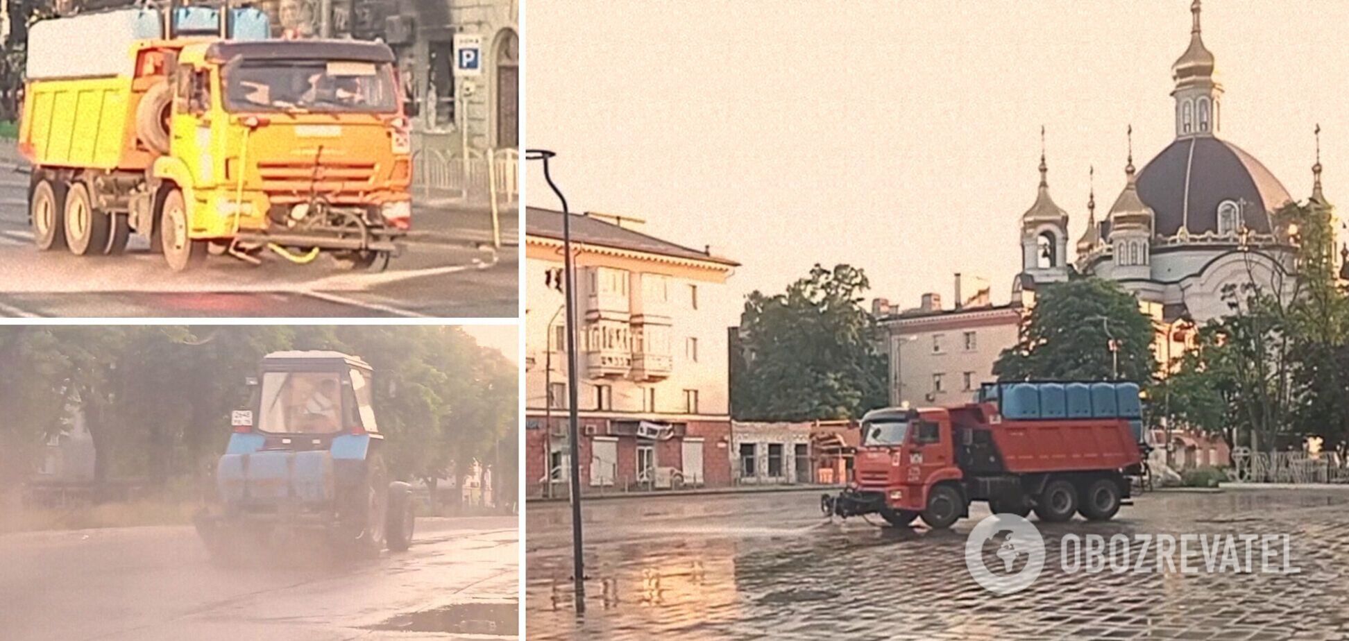 Оккупанты моют улицы в Мариуполе, чтобы создать выгодную картинку для пропагандистов РФ