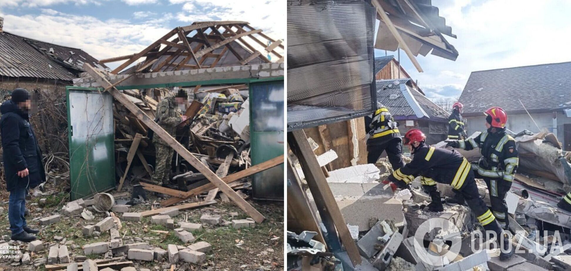 На Харьковщине из-за вражеского удара рухнул гараж: один человек погиб, двух спасли из-под завалов