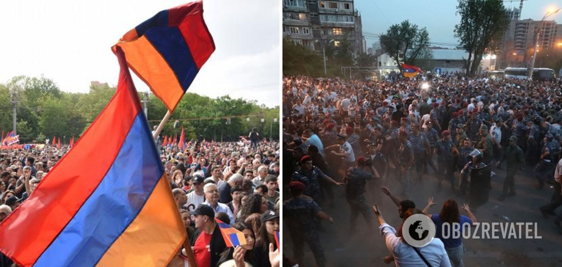 Мітингувальники кидали каміння: у Вірменії відбулися акції протесту, які переросли у сутички з поліцією