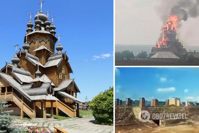 От древней церкви не осталось ничего: появилось видео сгоревшего скита Святогорской лавры