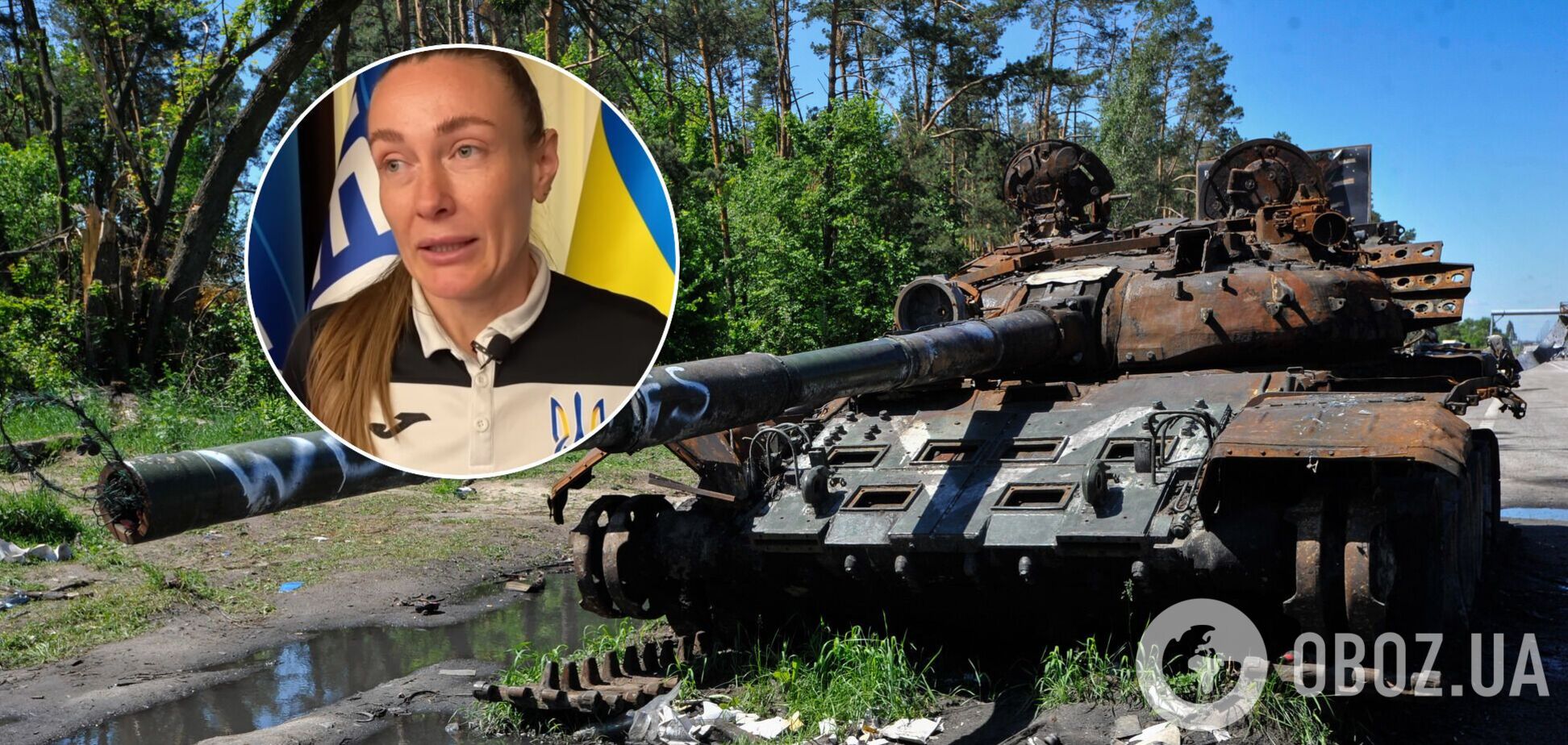 Уничтоженный танк под Киевом