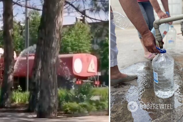 Маріупольці по два дні стоять у черзі по воду, поки окупанти щедро поливають газони. Відео