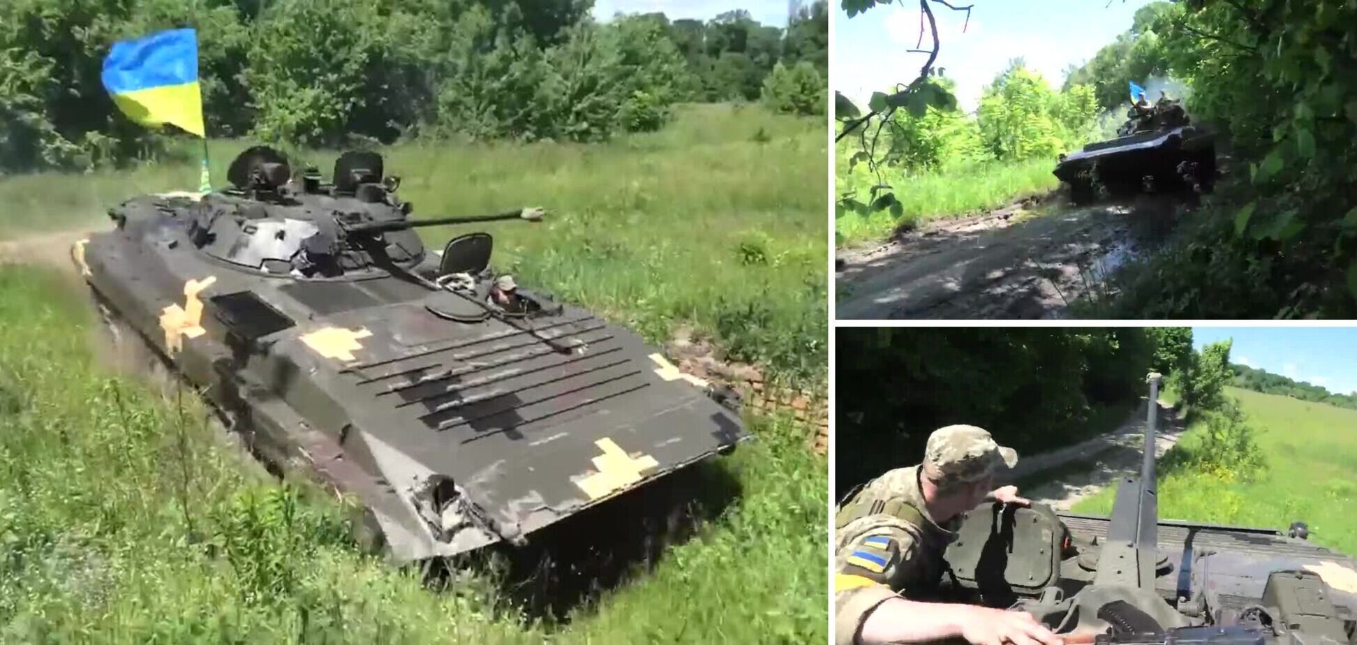 Украинские пограничники показали, как 'обкатывают' трофейную БМП. Видео