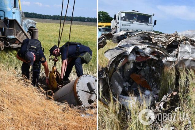 Спасатели ГСЧС показали обломки противокорабельной ракеты, которой оккупанты ударили по Николаевщине. Фото