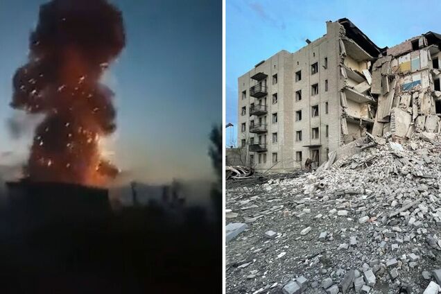 Момент прилета ракеты в многоэтажный жилой дом