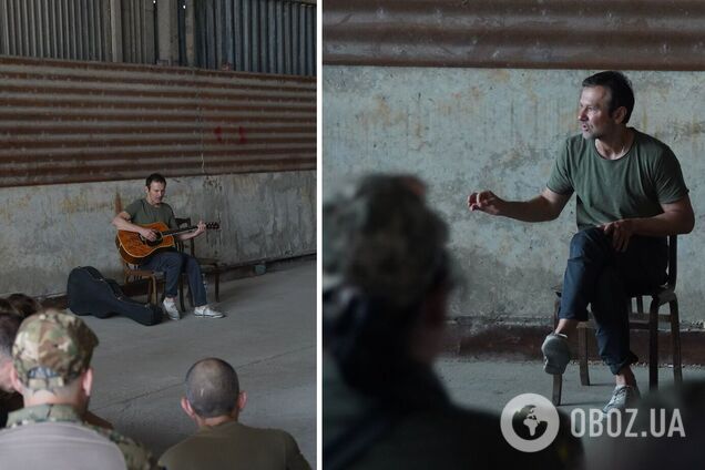 Вакарчук дав імпровізований концерт перед військовими. Фото