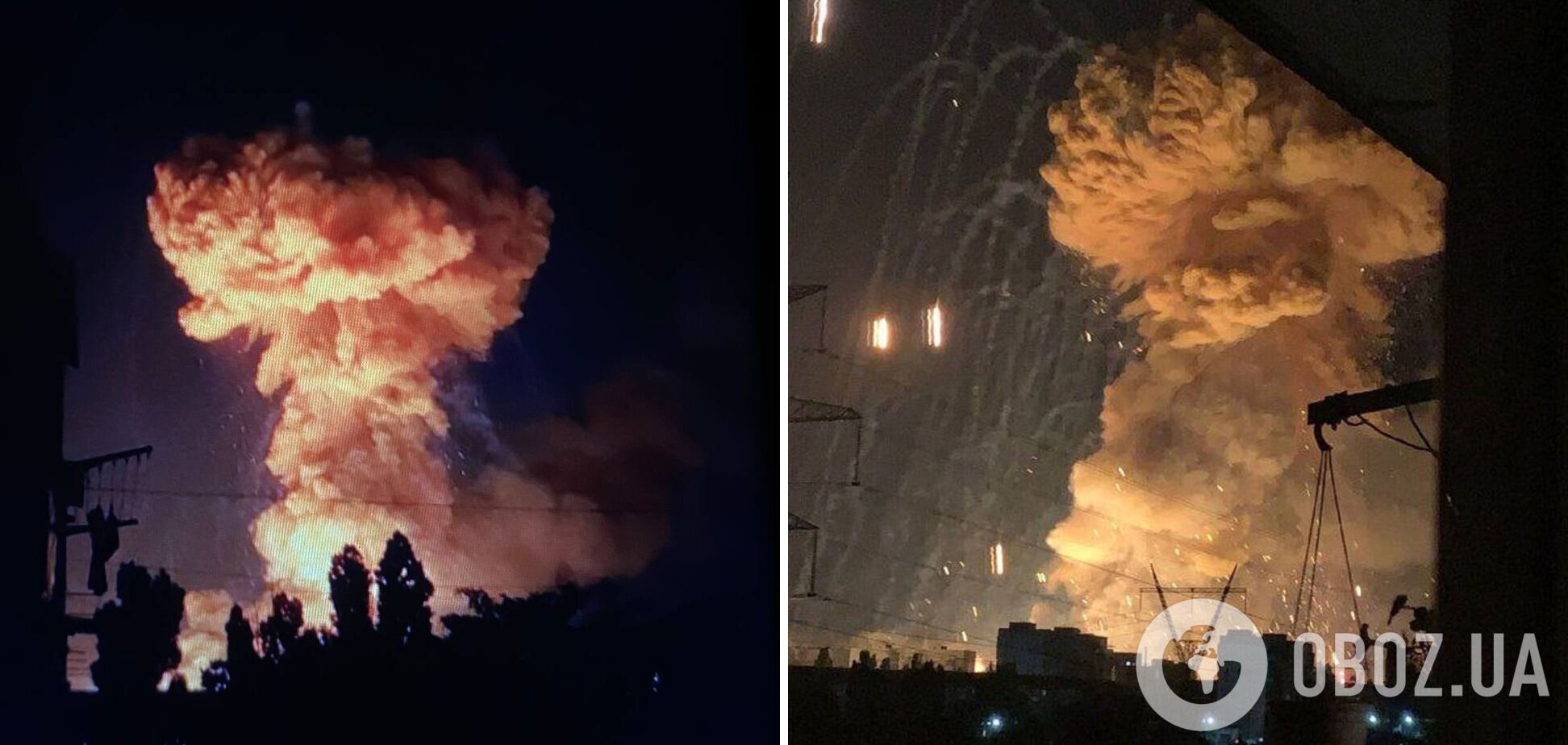 В Новой Каховке взорвались российские склады с боеприпасами