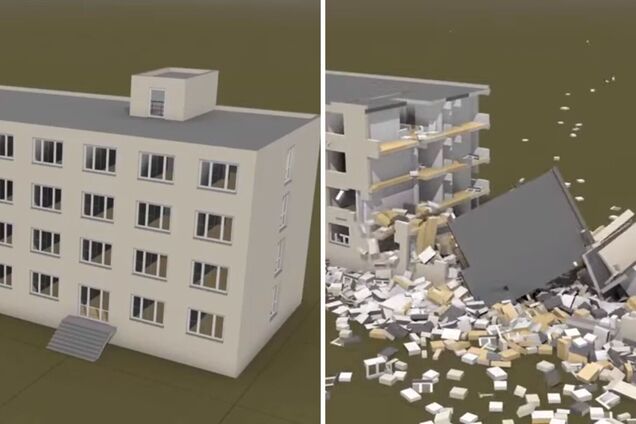 У мережі змоделювали удари російських ракет по багатоповерхівці