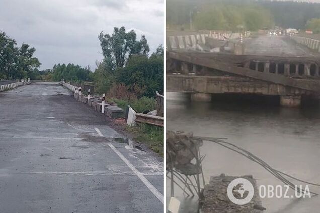Мост был поврежден взрывом