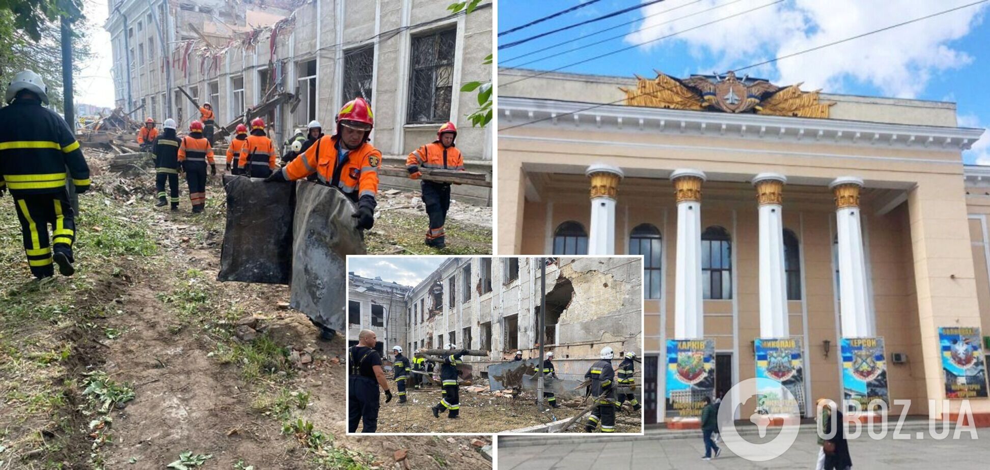 У Вінниці вирішили знести Будинок офіцерів, пошкоджений ракетним ударом. Фото