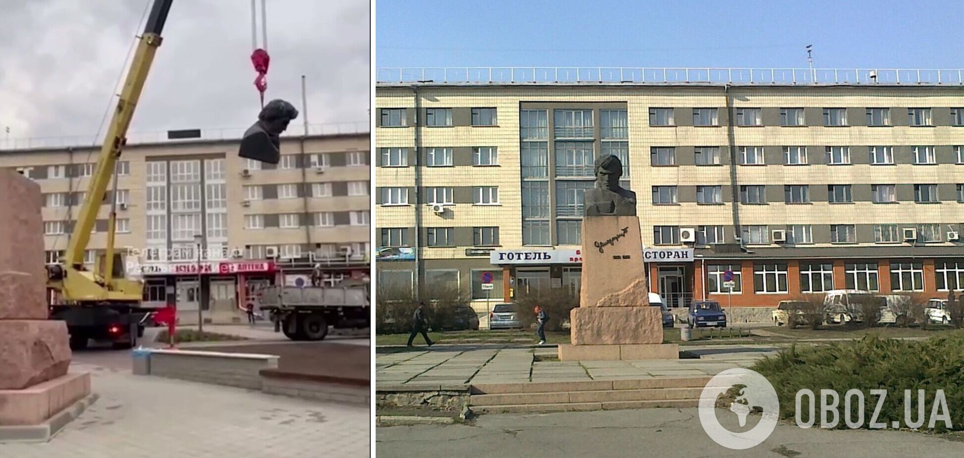 Монумент демонтували за допомогою крана