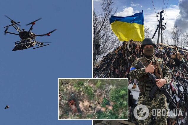 Работа украинского дрона