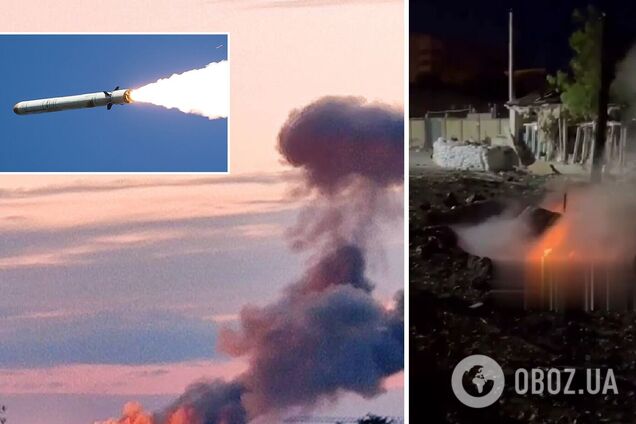 Машина загорелась прямо в воронке от ракеты: появилось видео с последствиями удара по Днепру