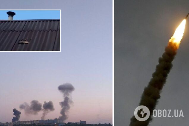 Уламки ракет впали на житлові будинки у Дніпрі: з'явилися фото та відео пошкоджень