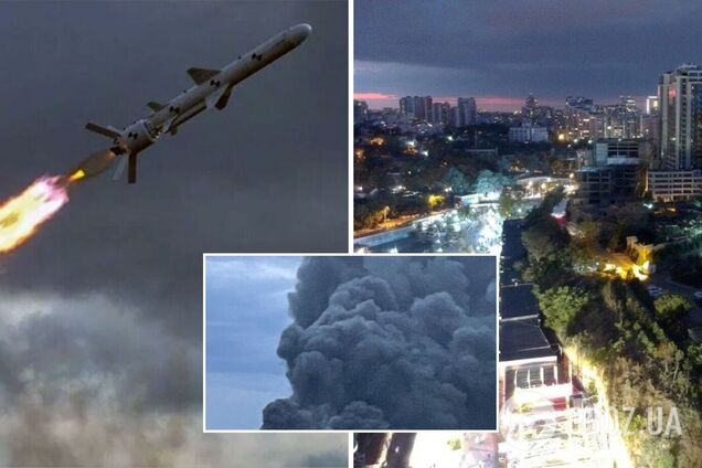 У небо піднявся вогняний гриб: момент ракетного удару по Одесі потрапив на відео