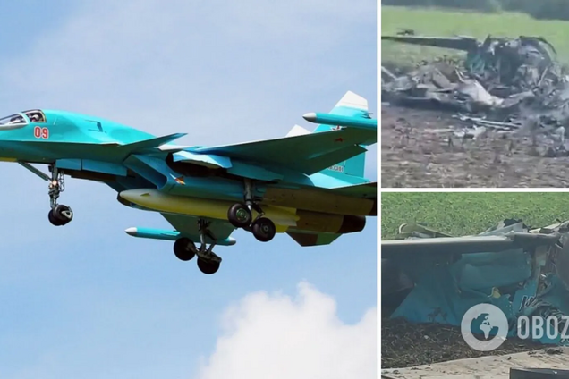 Сбитый российский самолет Су-34М