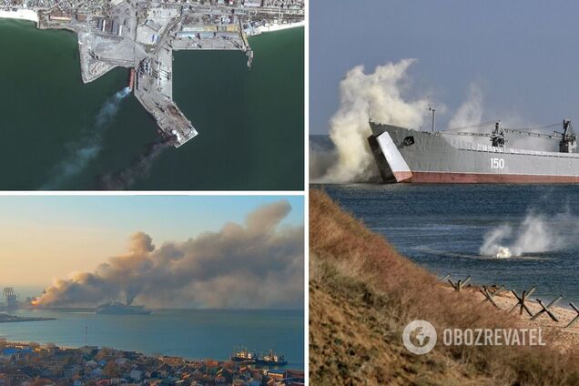 В Бердянске подняли большой десантный корабль 'Саратов', который ВСУ ранее отправили на дно