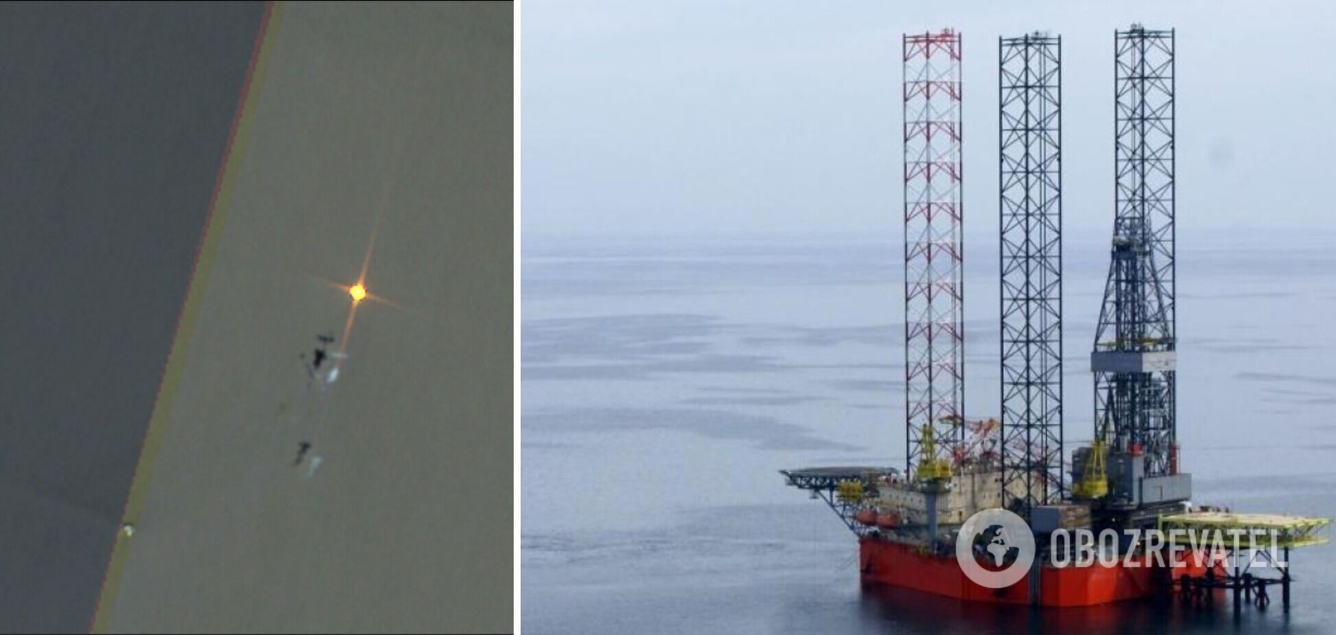 В Черном море до сих пор горят 'вышки Бойко': спутниковые фото