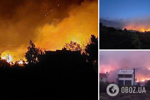 У Греції спалахнули потужні лісові пожежі: евакуювали сотні людей. Фото та відео