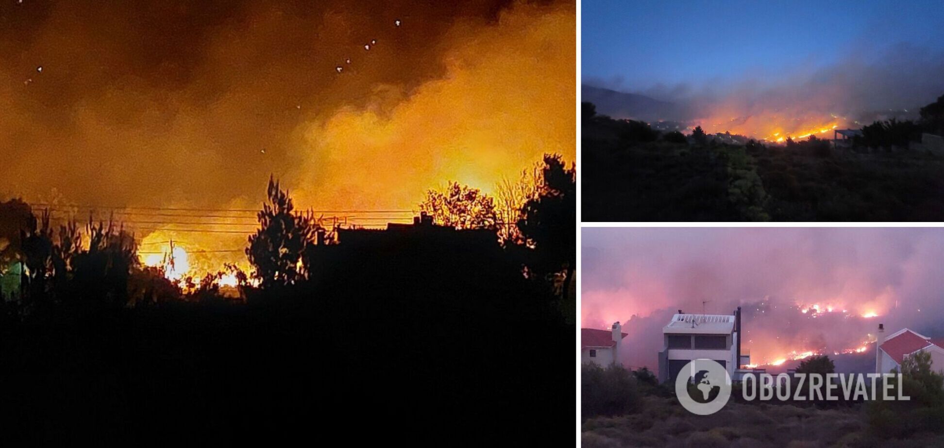 У Греції спалахнули потужні лісові пожежі: евакуювали сотні людей. Фото та відео