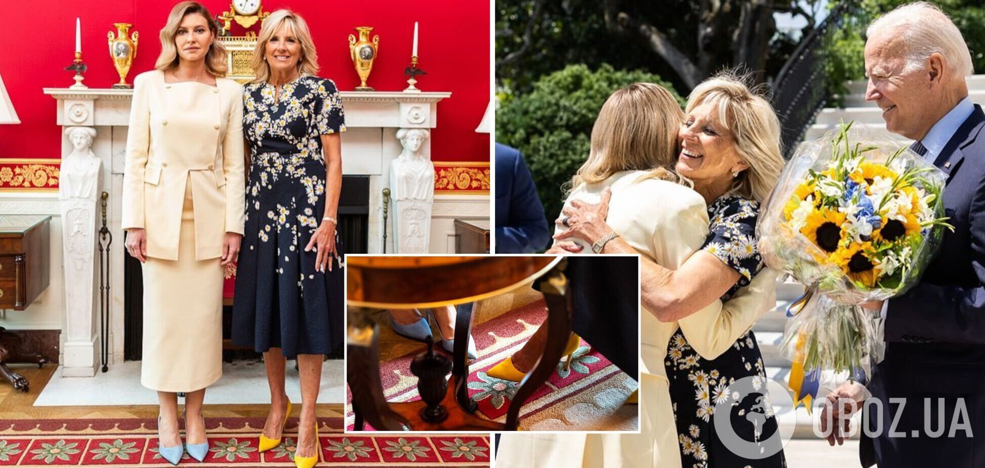 Елена Зеленская и Джилл Байден пришли на встречу в обуви в цветах флага Украины. Фото