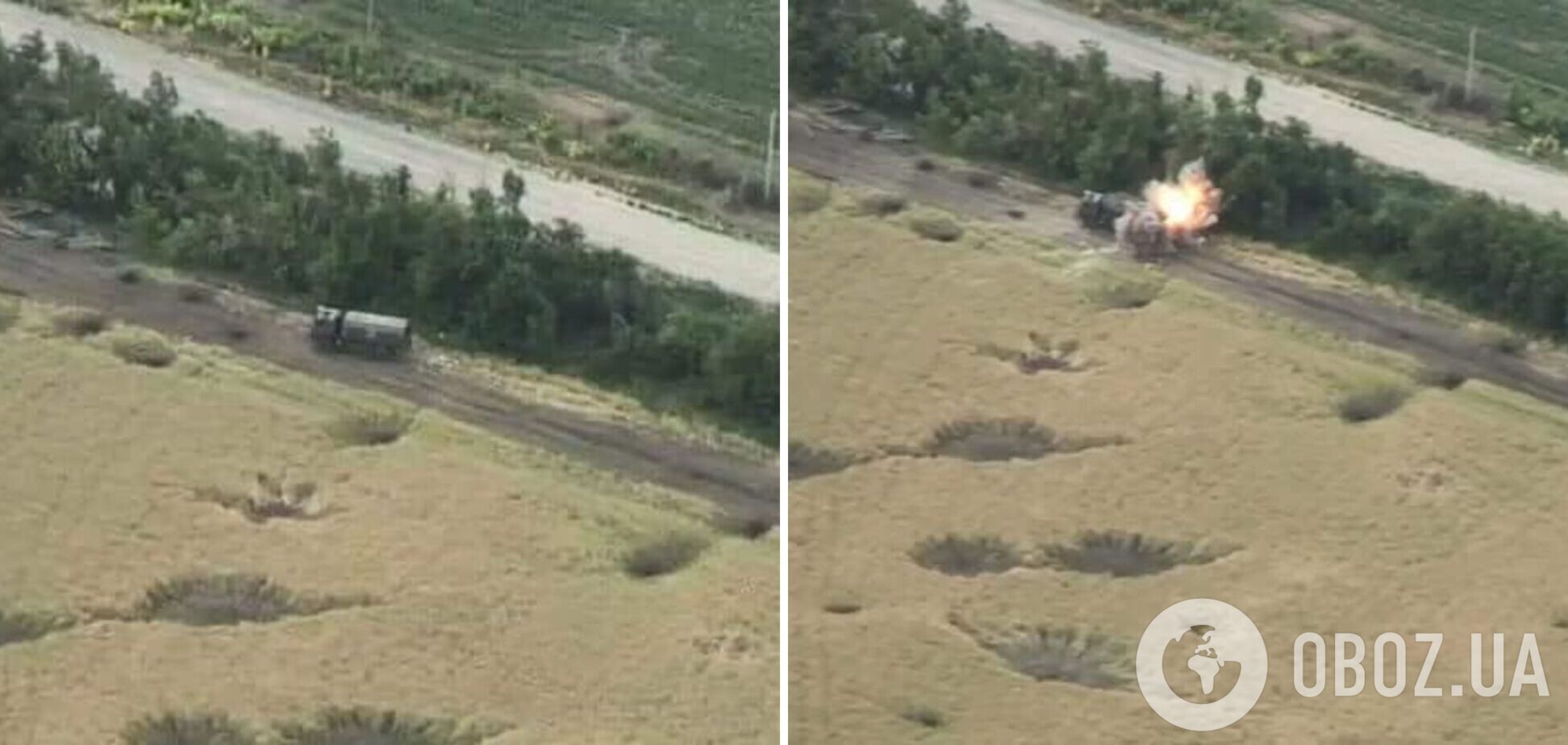 'Приїхав, постояв, полетів': у мережі показали 'долю' авто окупантів з БК у трьох фото