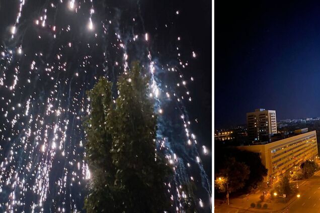 Над Донецком запустили осветительные боеприпасы