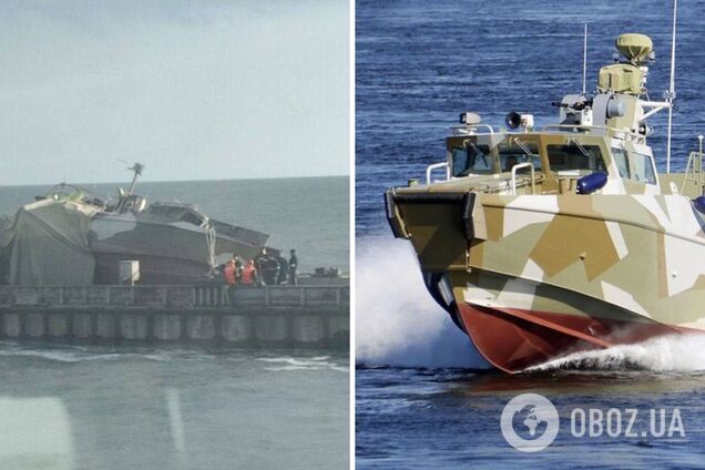 'Працював' Bayraktar TB2: у мережі показали пошкоджений російський катер П-275 типу 'Раптор'. Фото