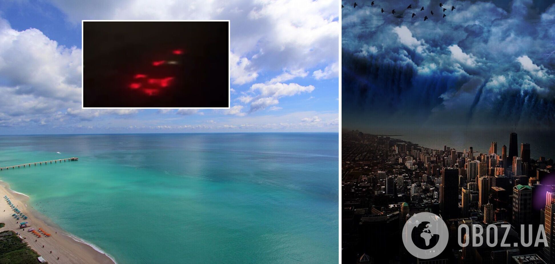 Пилот снял жуткое красное свечение над Атлантическим океаном: в сети заговорили о конце света