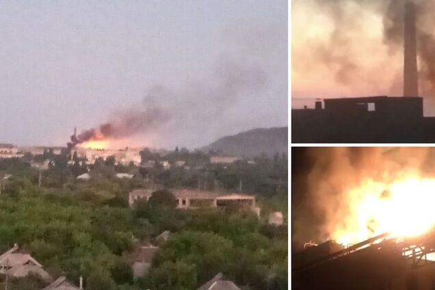 В оккупированной Горловке вспыхнул мощный пожар